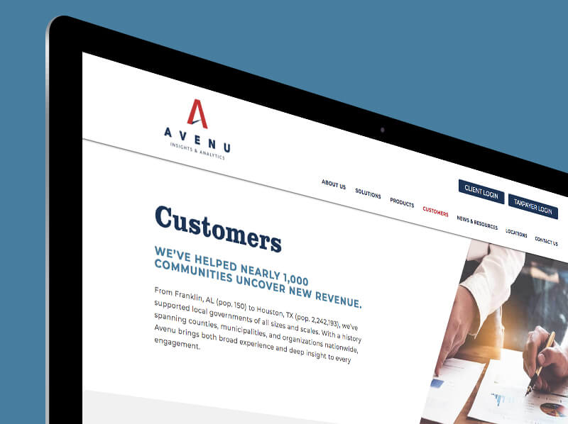 Avenu Insights & Analytics website 2