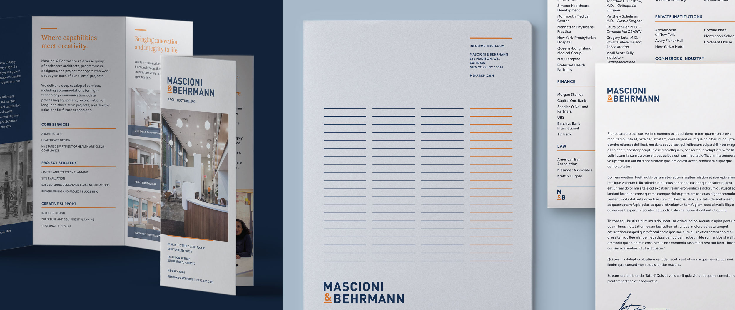 Mascioni & Behrman sales materials