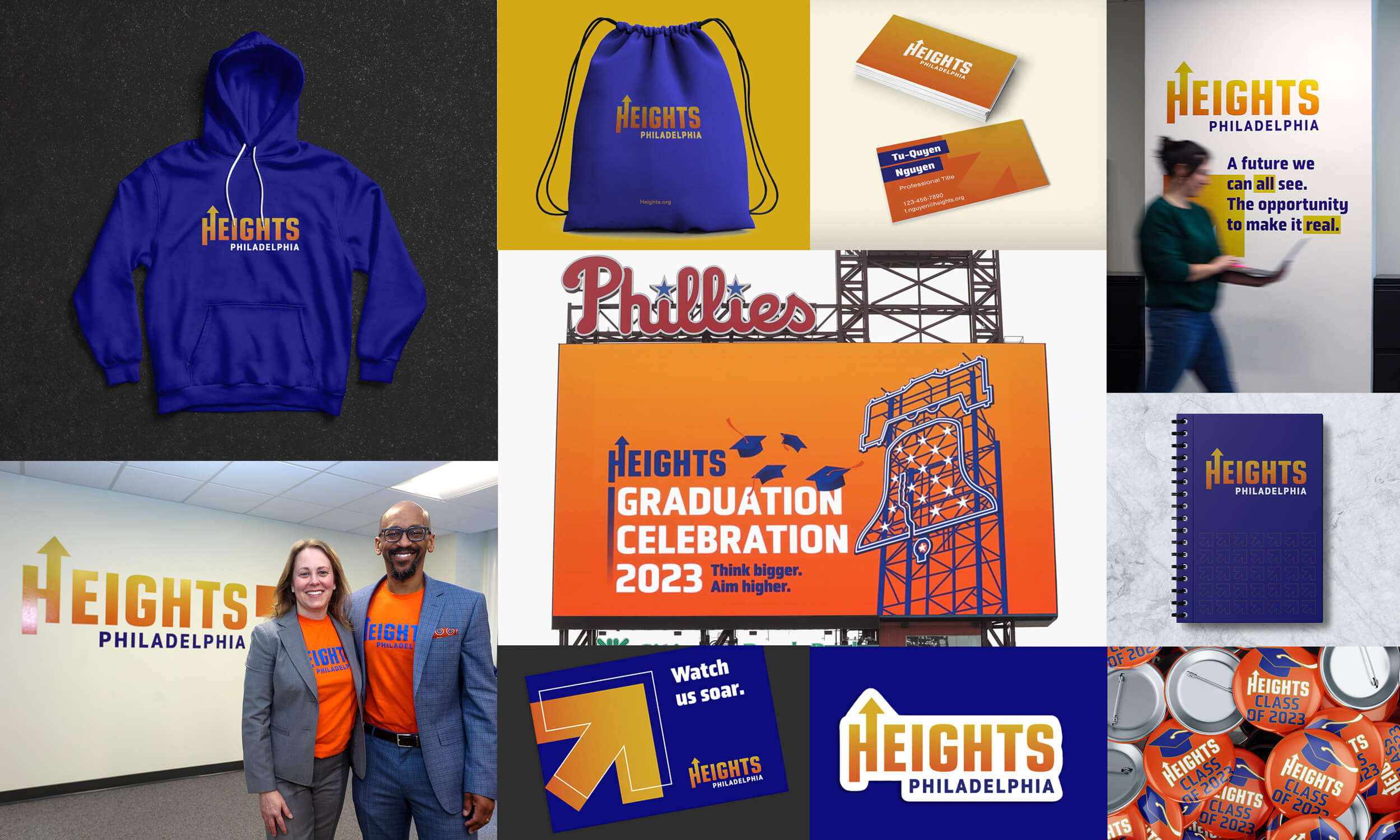Heights Philadelphia brand swag and event materials