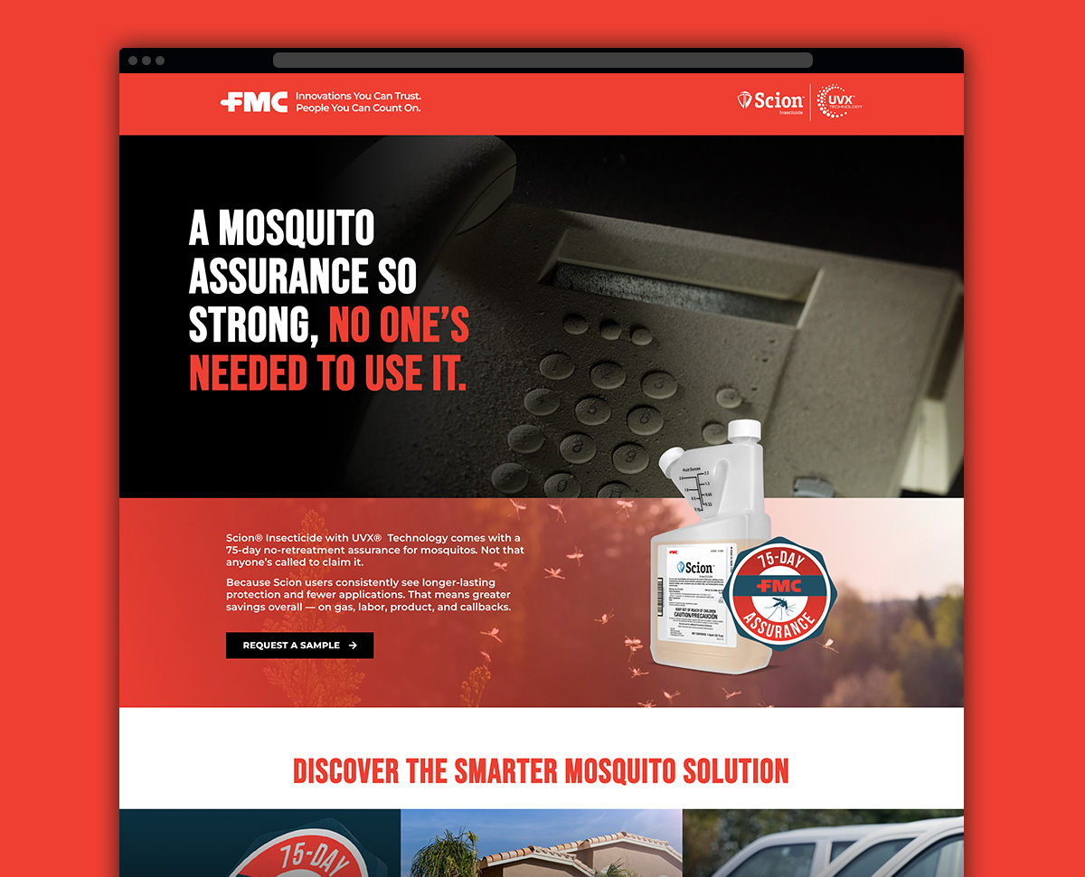 Scion with UVX Technology Insecticide from FMC - Mosquito Campaign Landing Page