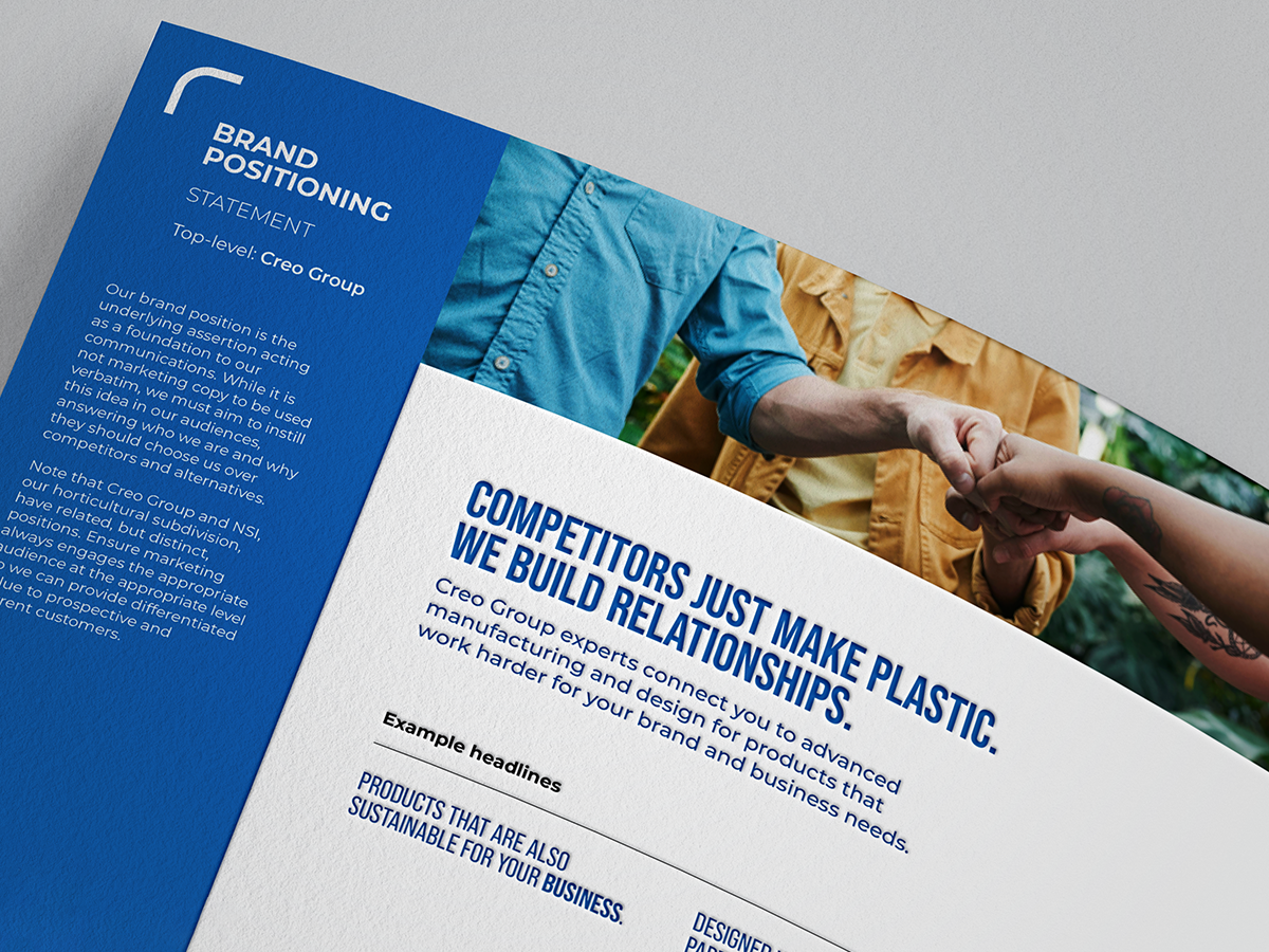 NSI and Summit Plastics new brand guidelines for Creo Group