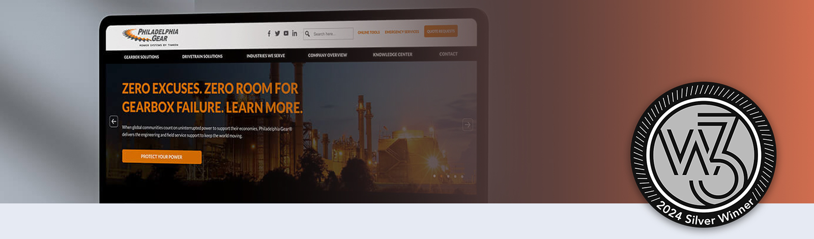 FVM wins 2024 Silver w3 Award for Best Manufacturing Website - Philadelphia Gear